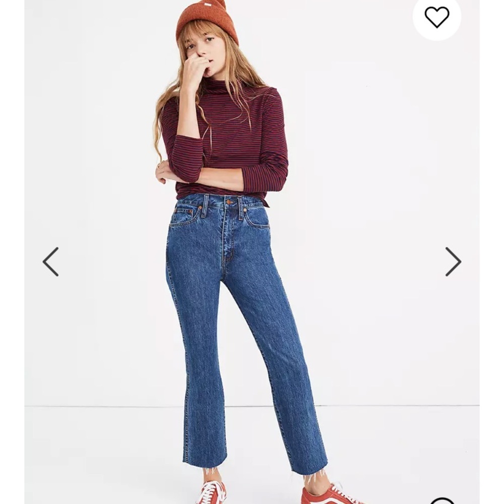Madewell rigid demi boot crop jeans